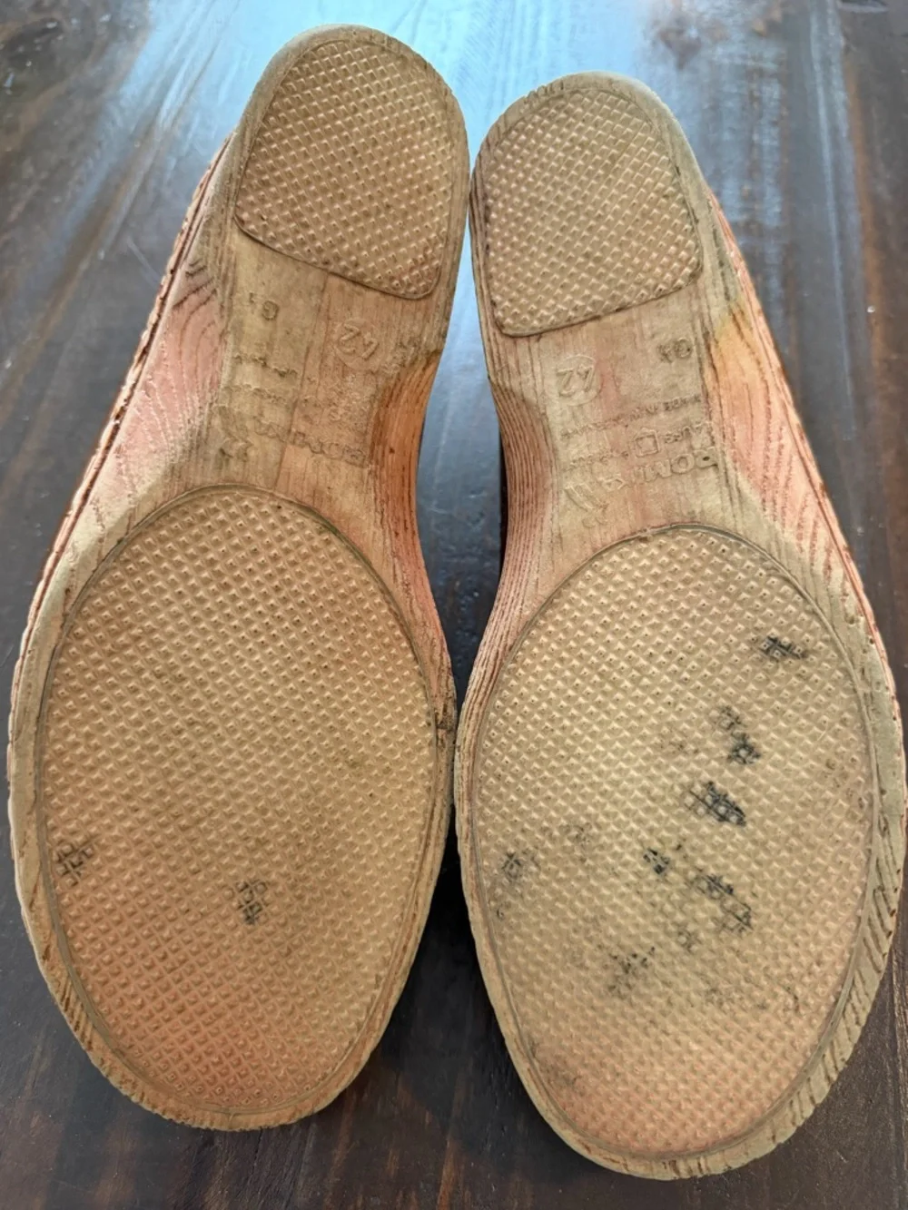 Romika Brown Leather Slip-On Wedged Loafer Clog - European Size 42